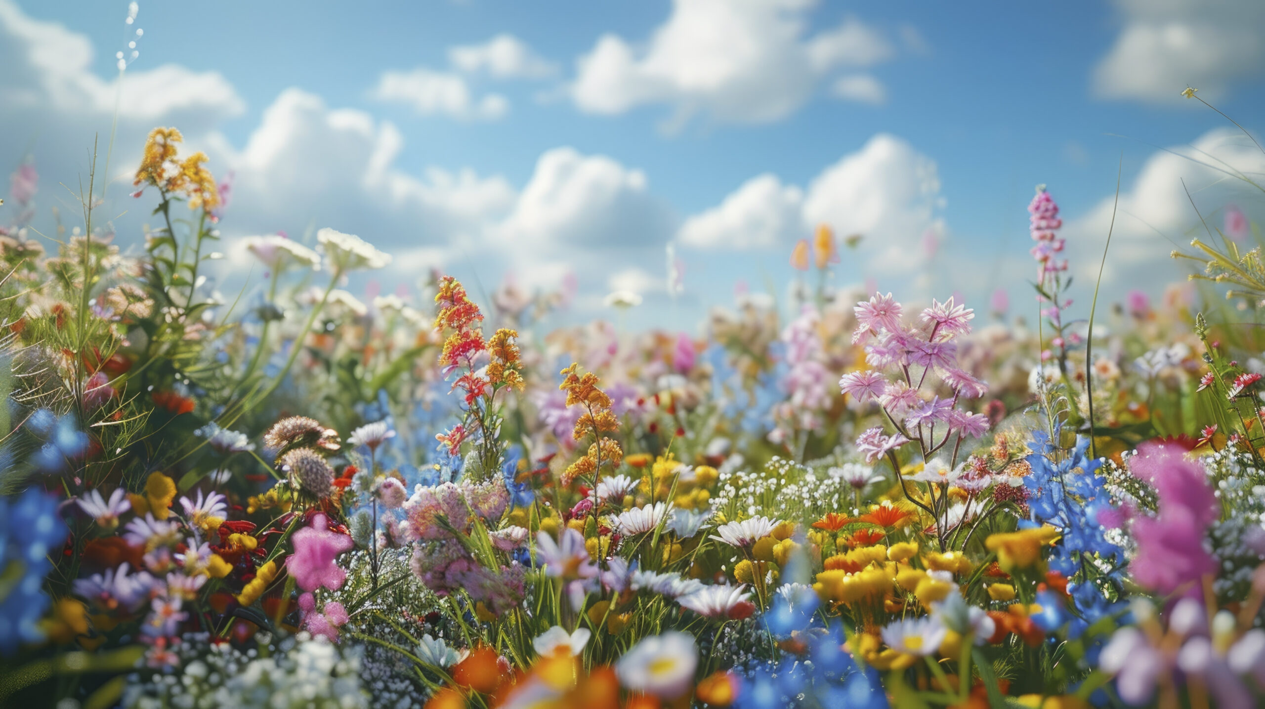 Vibrant Lichens various color on field of colorful wildflowers under a sunny sky with soft clouds, symbolizing spring and the beauty of nature --ar 16:9 --stylize 250 --v 6 Job ID: ae01d263-cf4e-49d4-be84-ff9038fe0c61